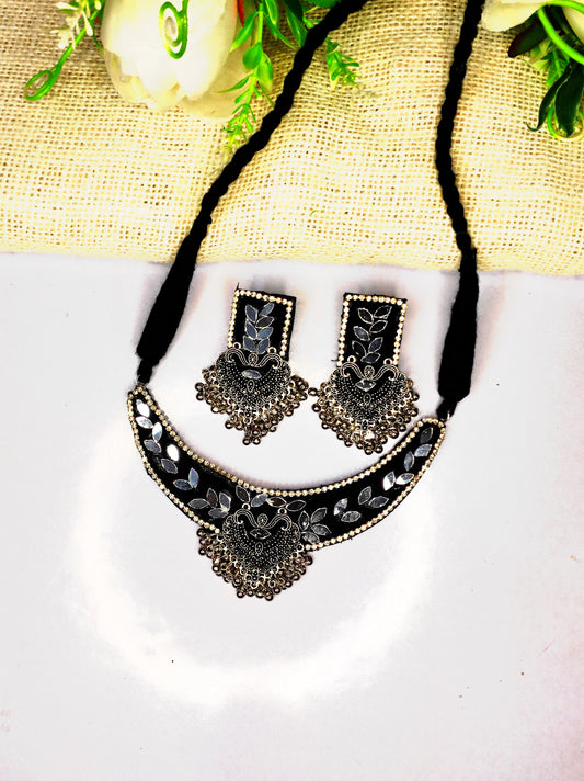 Black Fabric necklace/ navratri collection