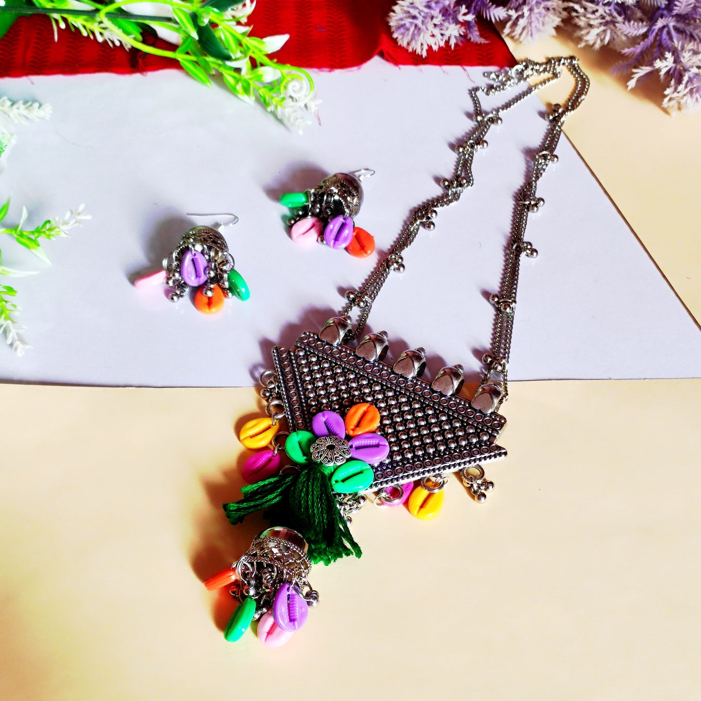 Necklace/ silver oxide necklace / Navratri jewelry