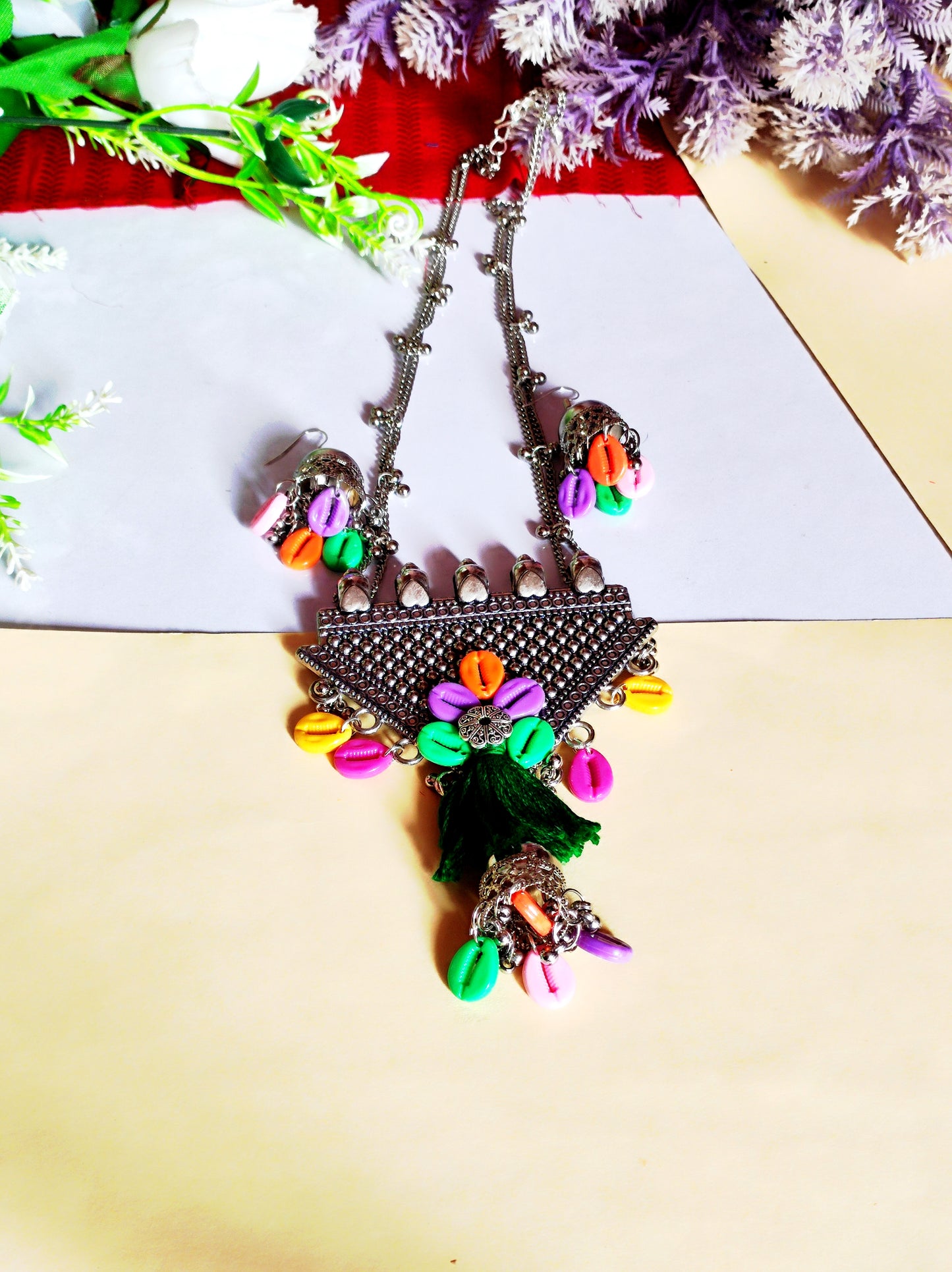 Necklace/ silver oxide necklace / Navratri jewelry