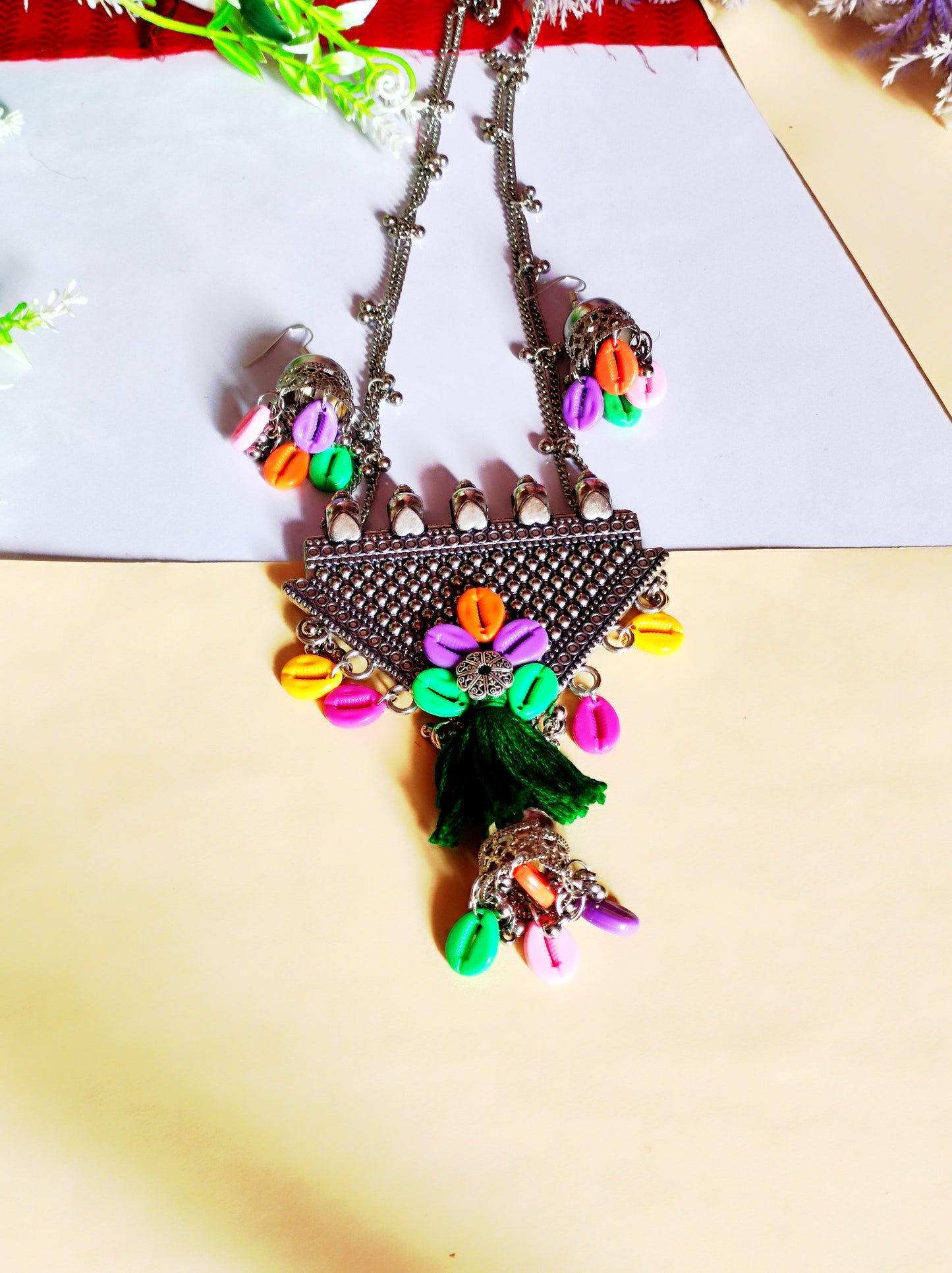 Necklace/ silver oxide necklace / Navratri jewelry