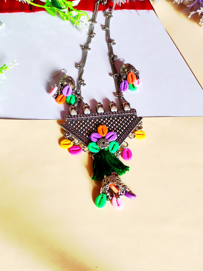 Necklace/ silver oxide necklace / Navratri jewelry