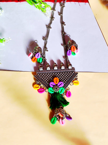 Necklace/ silver oxide necklace / Navratri jewelry