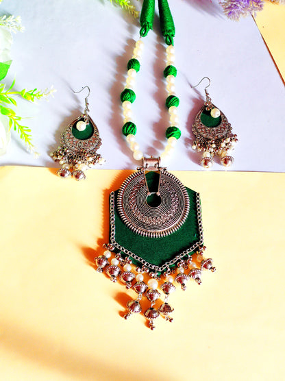 fabric necklace / mayurpankh jewelry/ navratri jewelry