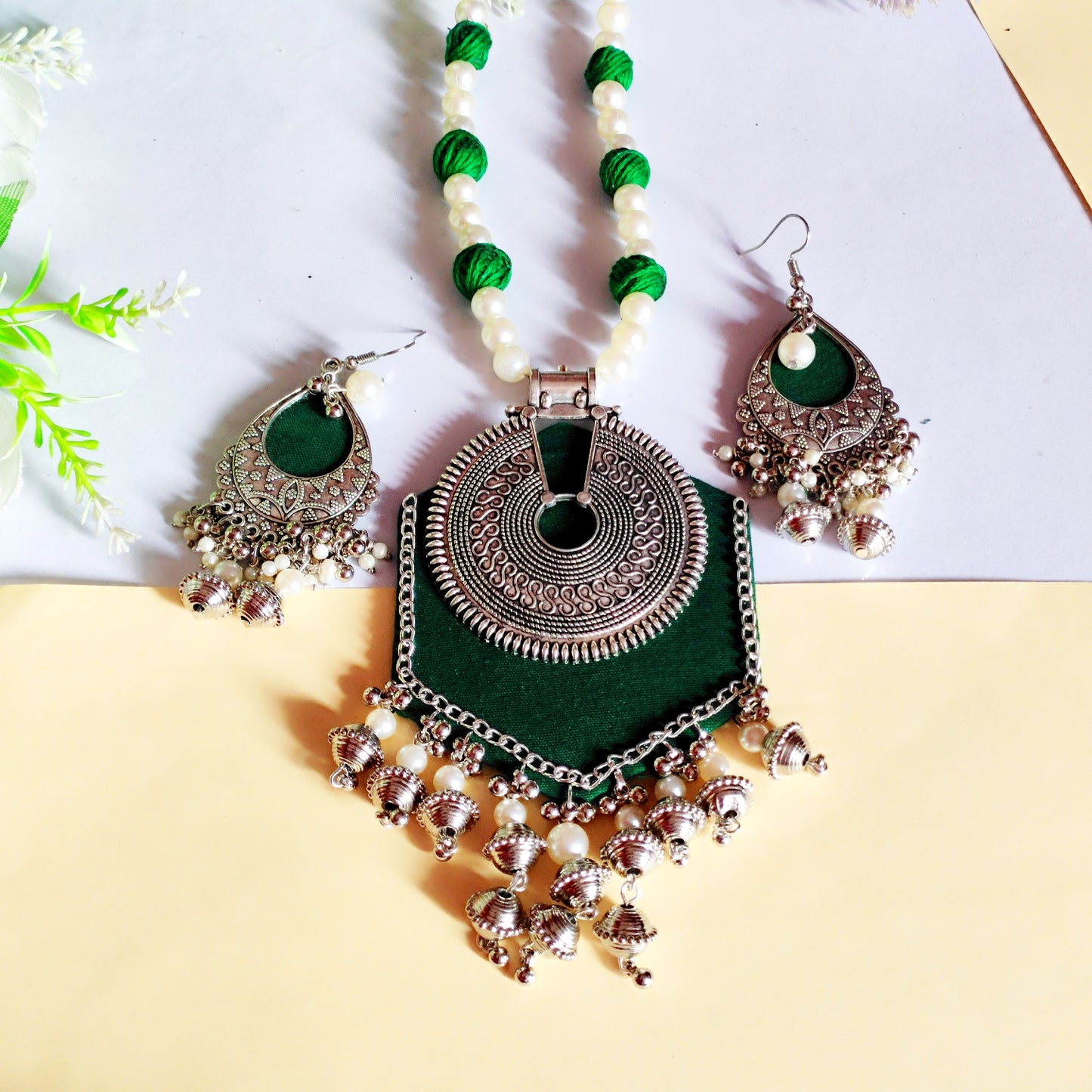 fabric necklace / mayurpankh jewelry/ navratri jewelry