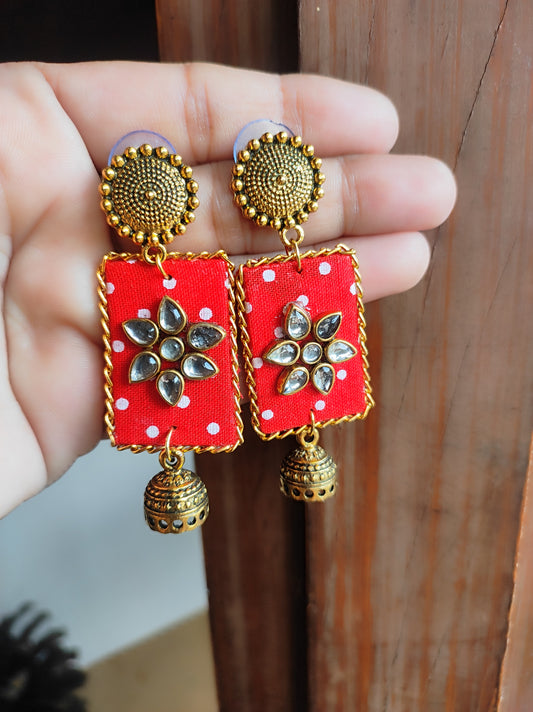 aasha Handmade earring/ Fabric jewelry/ Handcraft jewelry by mayurpankh