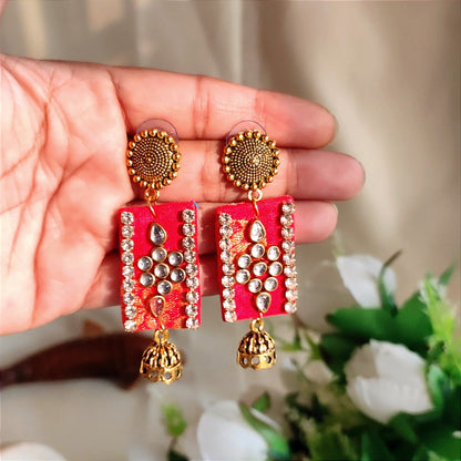 aasha Handmade earring/ Fabric jewelry/ Handcraft jewelry by mayurpankh