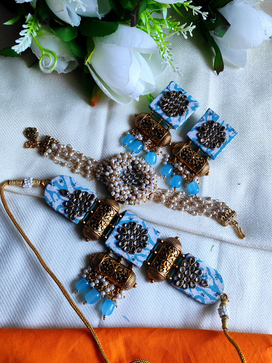 RANI CHOKER ,HANDCRAFT FABRIC CHOKER