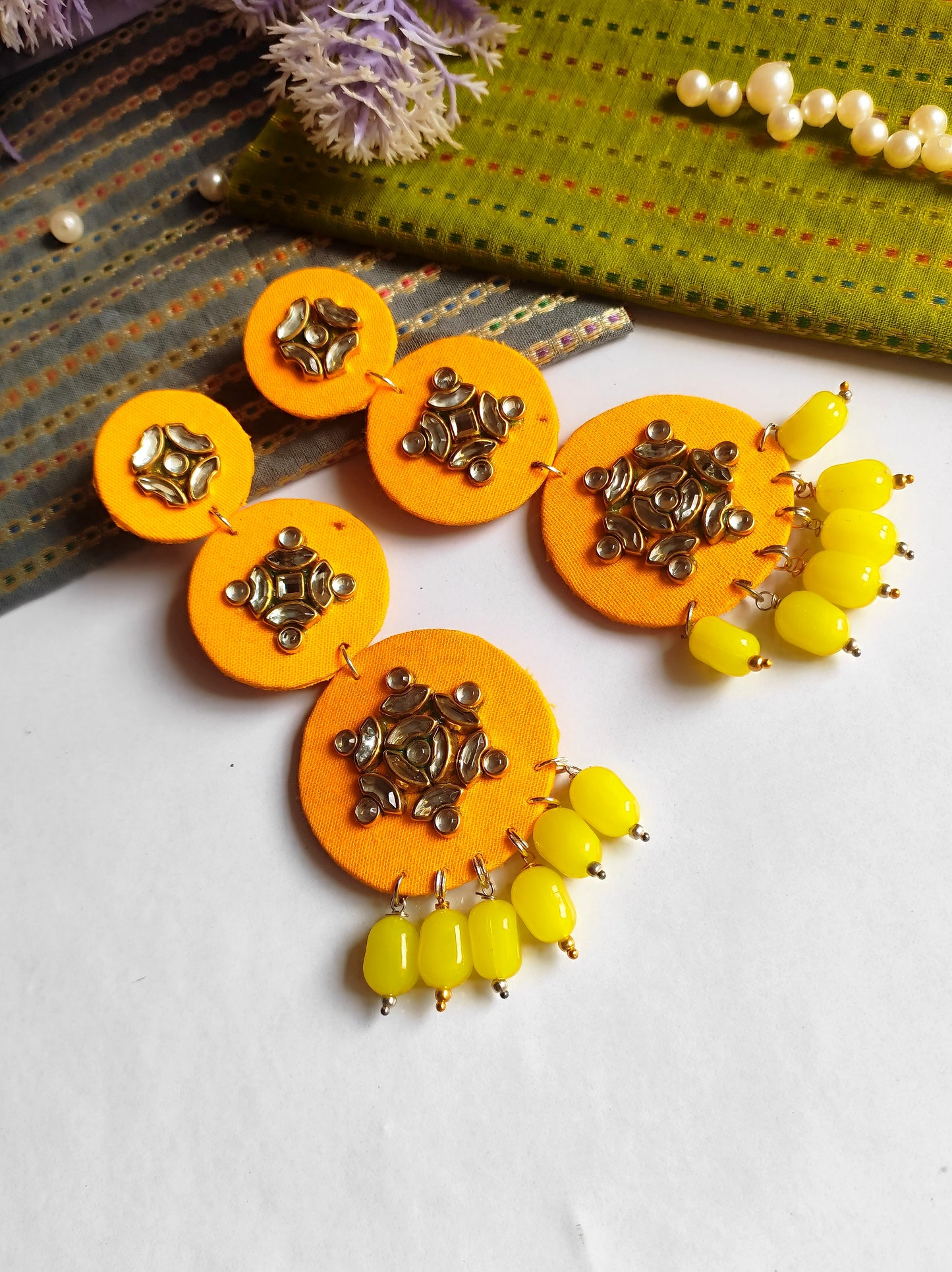 shreya handmade fabric long earring