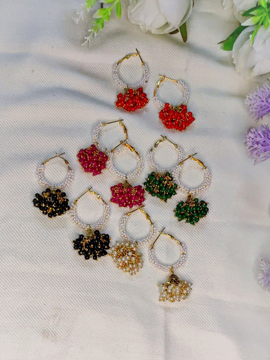 Beaded hoop earrings|| Handmade jewelry|| bali earrings/ Handcraft Jewelry/ Handmade jewelry by mayurpankh