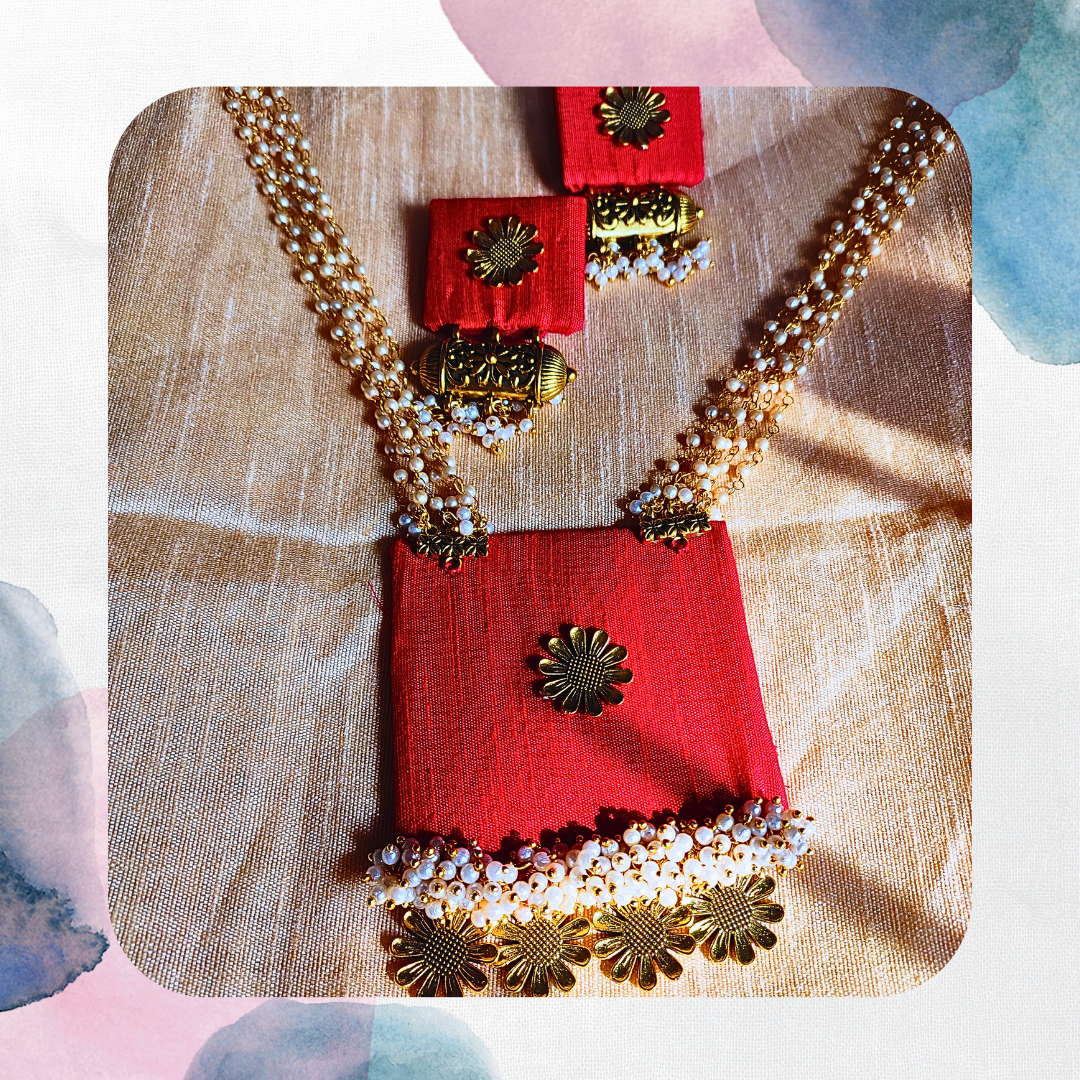 Necklace / Handmade fabric necklace / cloth jewelry