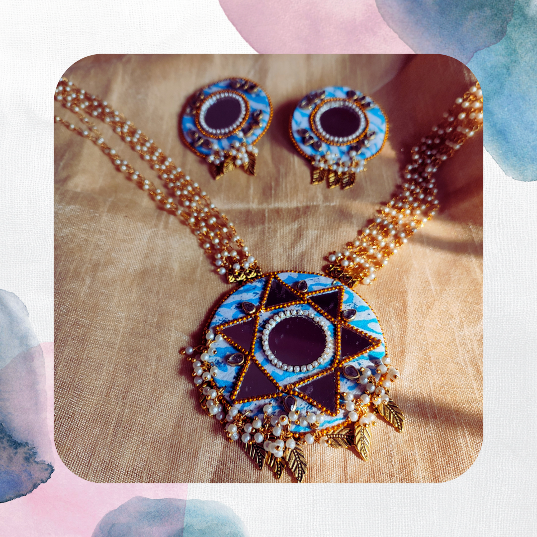 Necklace / Handmade fabric necklace / cloth jewelry