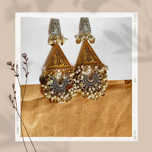 Jhumka  / Handmade earring party wear earring/ golden earrings/ antique earrings